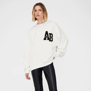 Anine Bing MILES OVERSIZED SWEATSHIRT LETTERMAN White Small